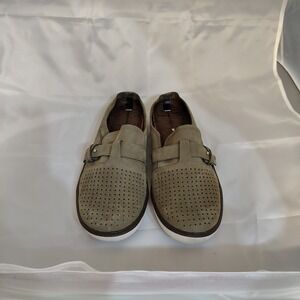 Merrell Women Suede Perforated Slip On Shoes Buckle Detail Olive Green Size 10